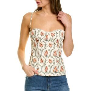 WeWoreWhat Floral Print Blouse - Cream and Orange